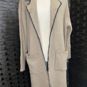 Zaful Beige Cardigan with Black Edging